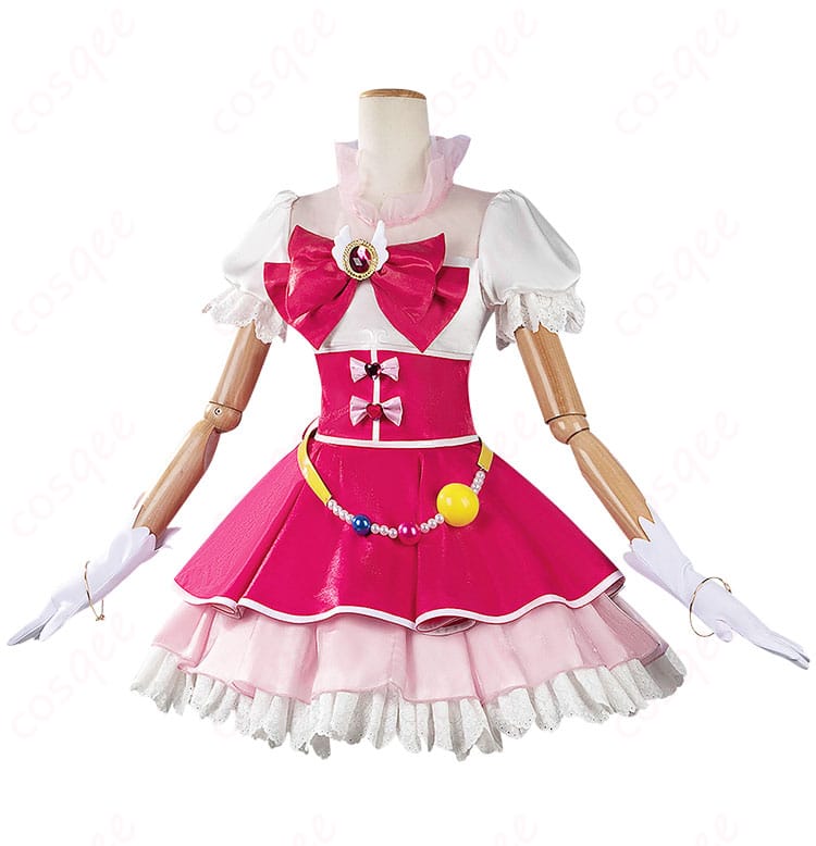 朝日奈みらいのキュアミラクルコスプレ衣装の正面全体画像。