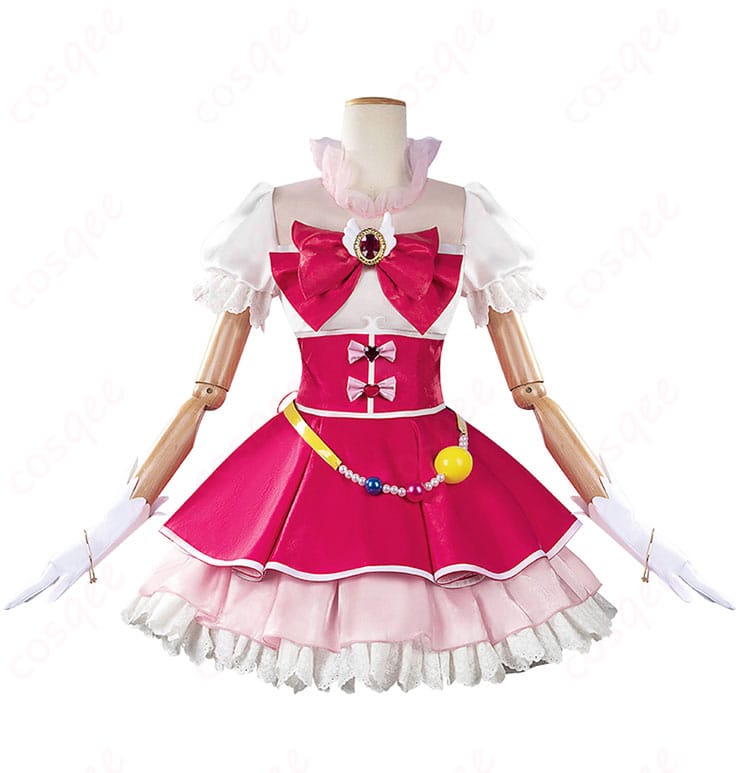 キュアミラクルコスプレ衣装のサイズと寸法に対応する詳細画像。