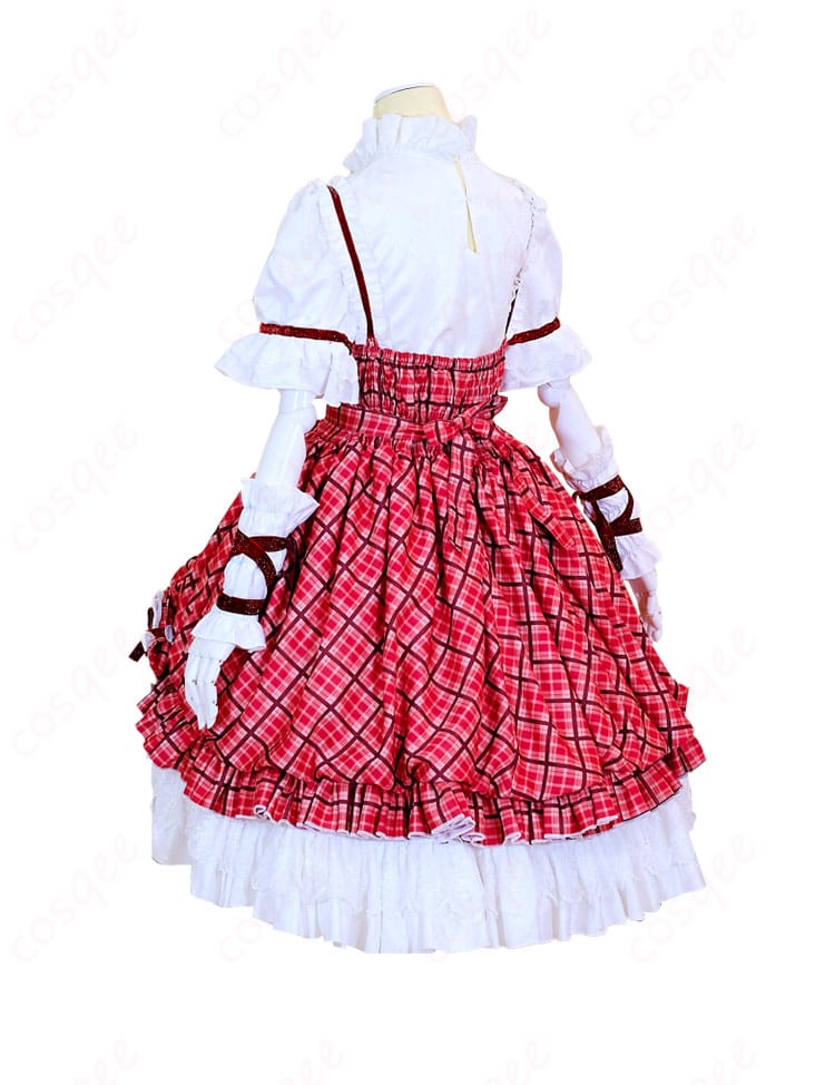 しゅごキャラ!日奈森あむ コスプレ衣装 チェック柄ケーキドレス 背面図。細部までこだわりぬいたデザイン。