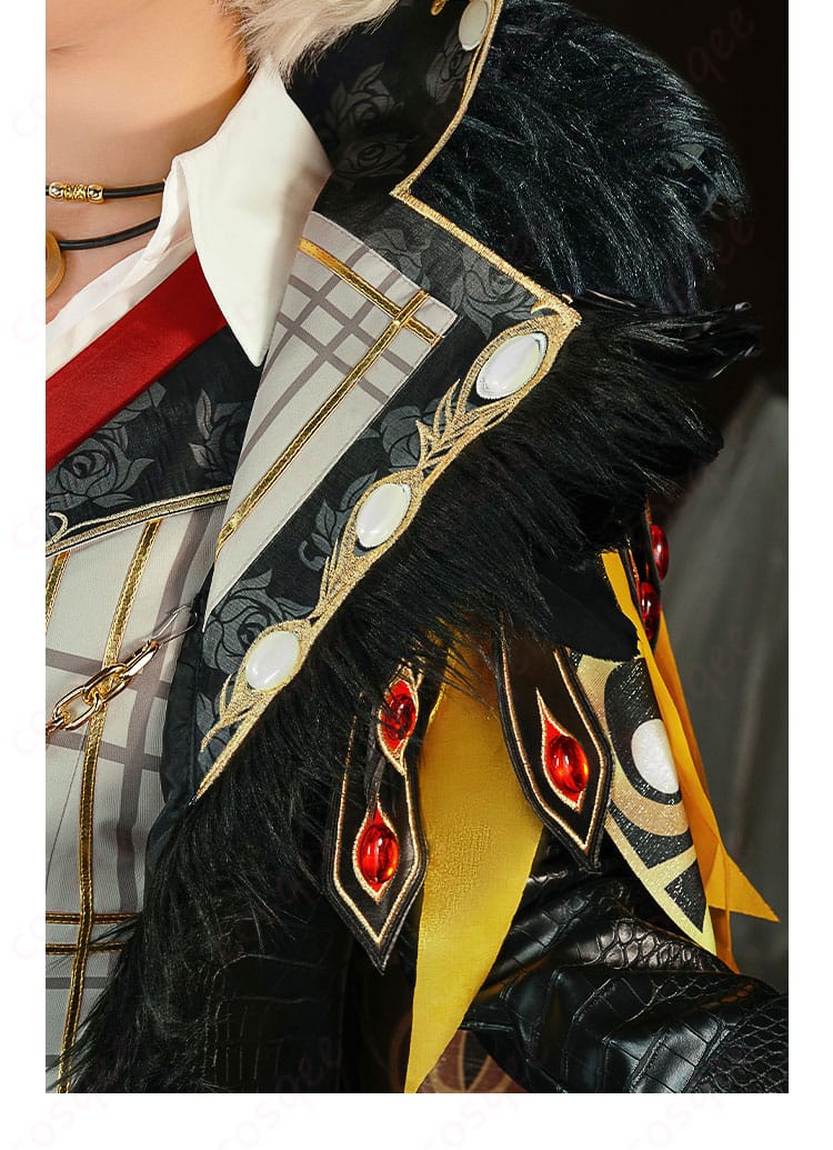 衣服の衣領装飾の細部。上品なデザインで、キャラクターを再現しています。