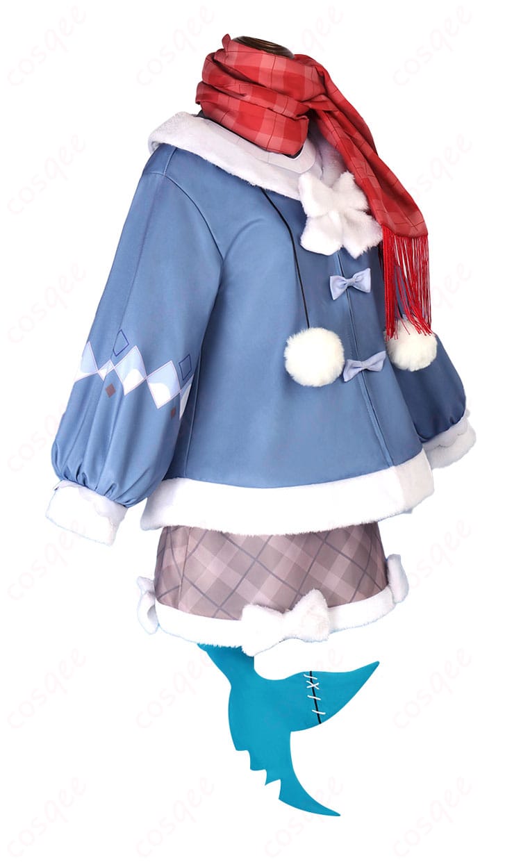 商品側面のコスプレ衣装。がうる・ぐらの新春衣装、細部まで忠実再現。