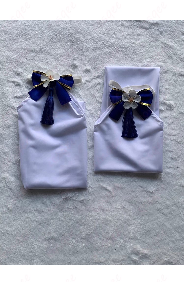 アズールレーン 信濃 バニーガール コスプレ衣装の腿袜装飾の詳細。装飾が華やかで、完璧にキャラクターのイメージを再現しています。