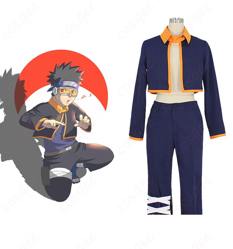 NARUTO うちはオビト コスプレ衣装とキャラクターの融合画像。リアルなデザインが特徴のコスプレ衣装。