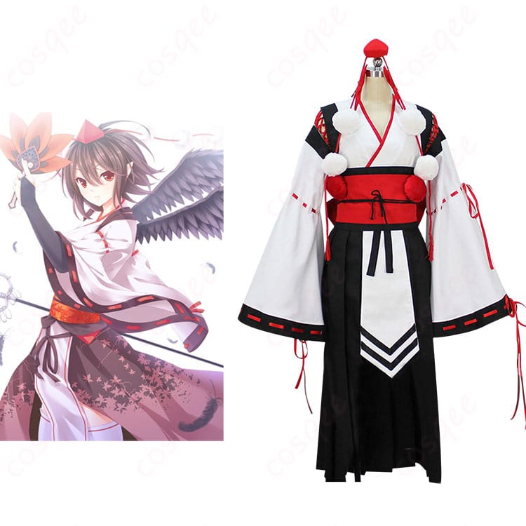 射命丸文 コスプレ衣装 正面とキャラクターの衣装が一致した画像。東方Projectの射命丸文の魅力を引き出すデザイン。