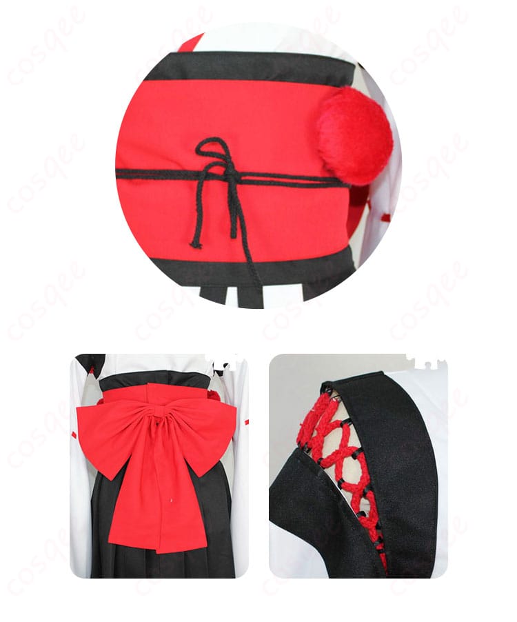 射命丸文 コスプレ衣装 腰封と衣肩の装飾のディテール。細部までこだわり、キャラクターらしさを表現。