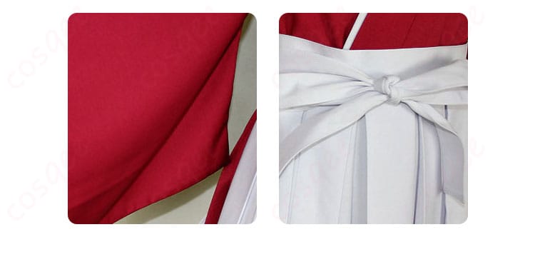 るろうに剣心 緋村剣心 コスプレ衣装 服装の腰の結び目細部。衣装のアクセントとなるディテール。