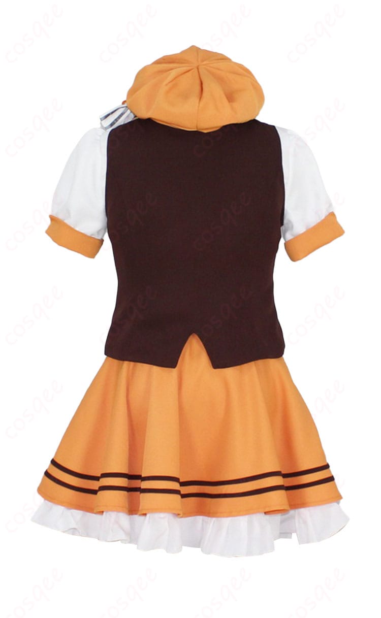 「ご注文はうさぎですか?」 シャロ メイド服コスプレ衣装の背面画像。素敵な背面デザインが特徴。