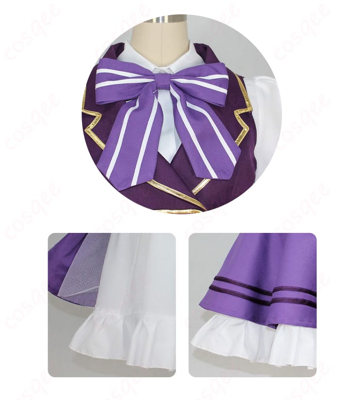 リゼ メイド服の装飾細部。刺繍、レース、装飾が細かく施されており、コスプレ愛好者にぴったり。