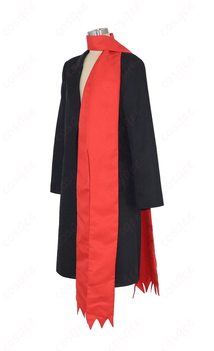 ギルティクラウン 桜満集 コスプレ衣装 左側から見たデザイン。コートとベルトの美しいラインが見える角度。コスプレイベントにぴったりの衣装。