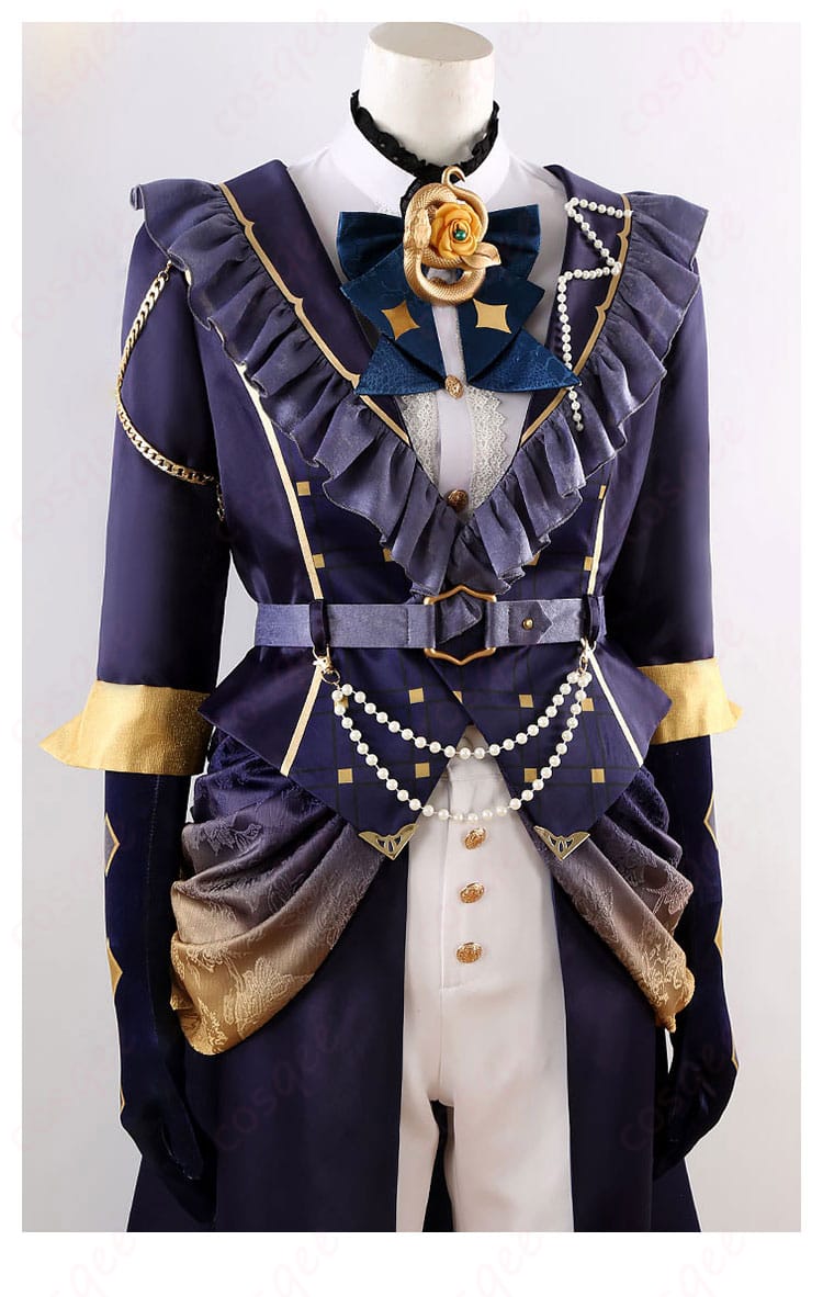 コスプレ衣装の装飾ディテール。美しい刺繍と精密なデザインが特徴。コスプレ衣装、あんスタ