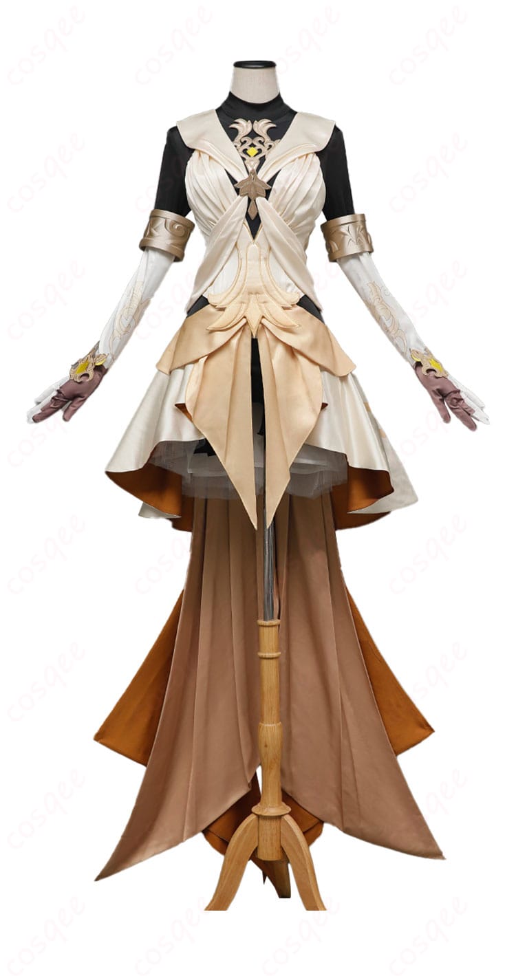 黄金裔 アグライア コスプレ衣装 正面画像、崩壊:スターレイルキャラクターのリアルなデザイン。