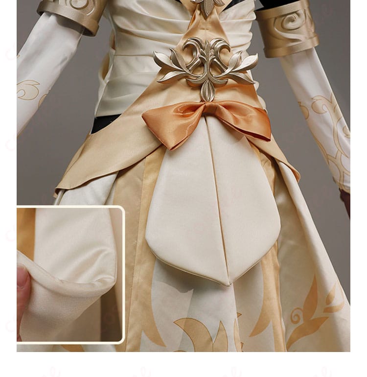 黄金裔 アグライア コスプレ衣装 衣服の裾装飾細部、ディテールにこだわりが見えるデザイン。