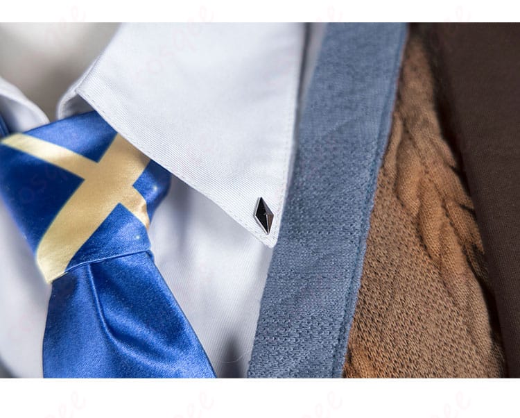 無期迷途 リン コスプレ衣装 衣領装飾細部画像。精緻な衣領の装飾、細部にこだわったデザイン。