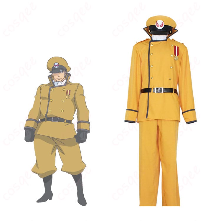 商品正面とキャラクターオレスキーのイメージが一緒に写った写真。コスプレ衣装、ハピネスチャージプリキュア! のオレスキー。