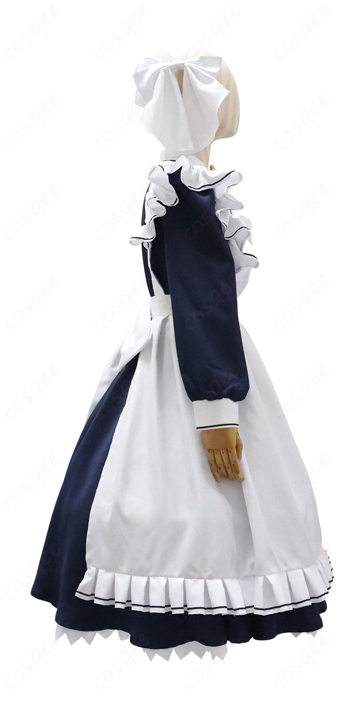 服装右側のディテール - 喫茶店制服のエプロンとリボン部分の細部