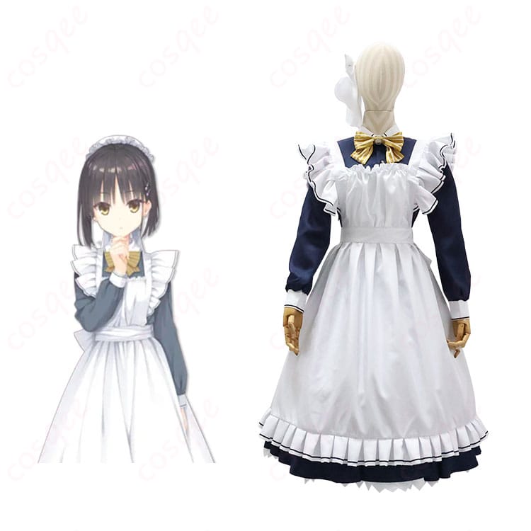 商品正面とキャラクターのイラストを組み合わせたコスプレ衣装の写真 - 四季ナツメの喫茶店制服