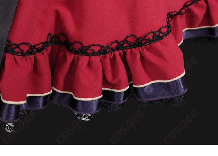 スカートの裾の装飾の詳細、シオリ・ノヴェラのコスプレ衣装