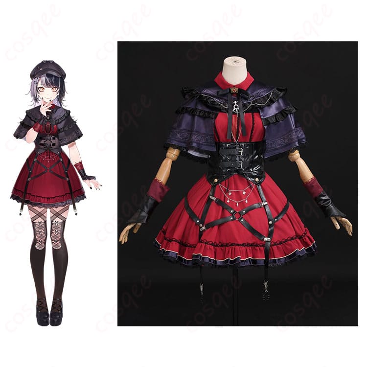 商品正面とシオリ・ノヴェラのキャラクターを組み合わせたコスプレ衣装