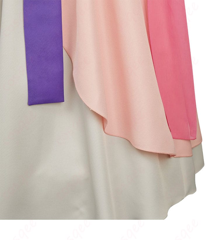 薬屋のひとりごと 猫猫(マオマオ) コスプレ衣装 スカートの装飾細部。柔らかな布地と装飾のディテールを確認!