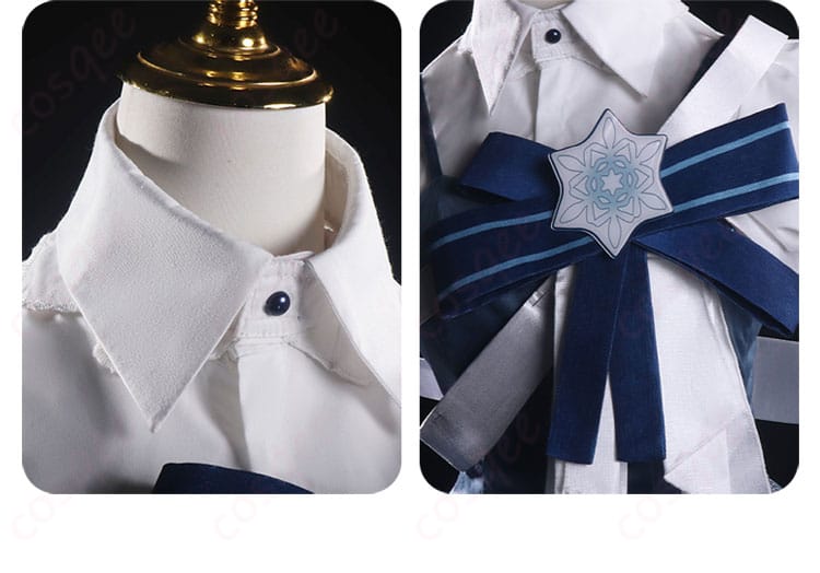 服装の襟と胸元の装飾詳細、鏡音リン コスプレ衣装の細かい装飾を確認