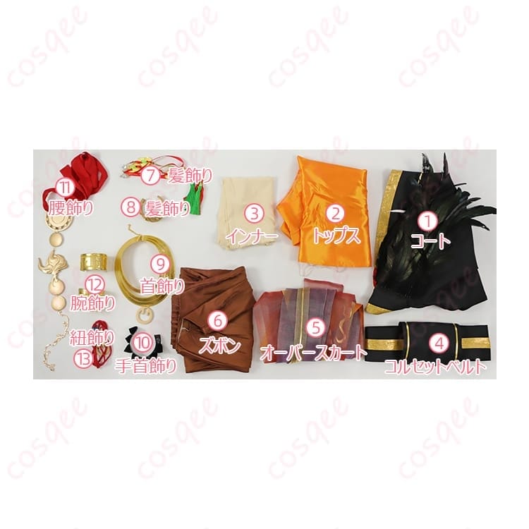 無期迷途 曜 ヤオ 燃える神舞 コスプレ衣装 赤黒が映える華やか舞装で写真映え - 4枚目の画像