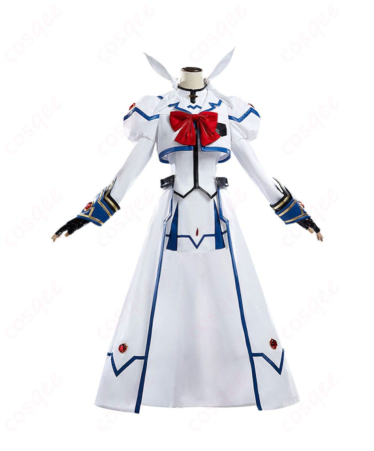 魔法少女リリカルなのは 高町なのは バリアジャケット コスプレ衣装の正面画像。キャラクターの魅力的なデザインが見られます。