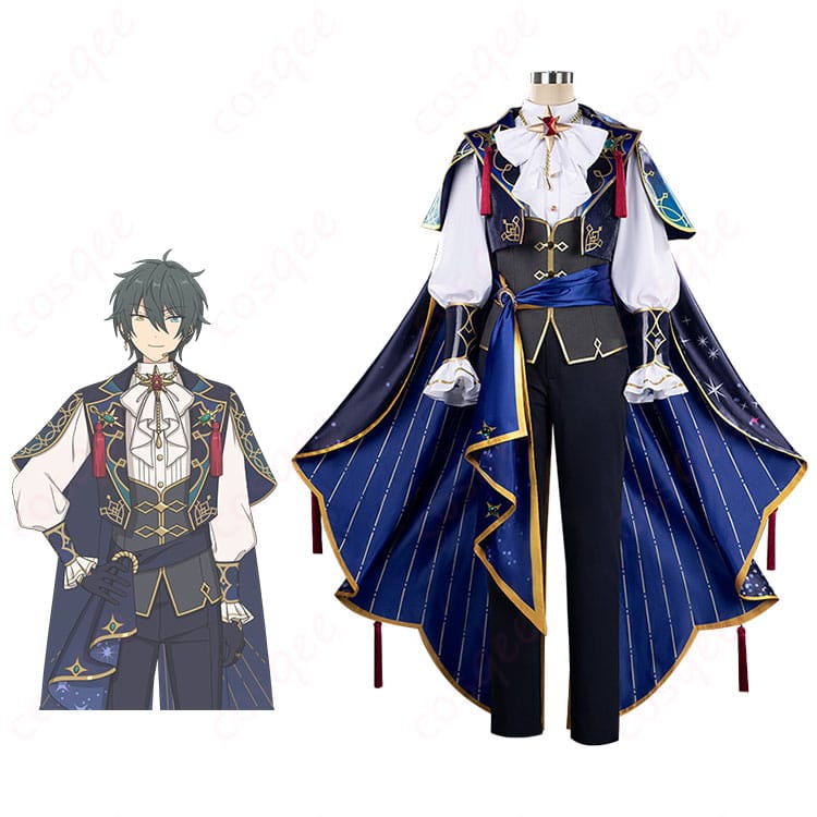 あんさんぶるスターズ!! 影片みか・斎宮宗 コスプレ衣装『星の鳴動』 正面とキャラクターのコラボ画像。コスプレイベントや撮影に最適な衣装です。