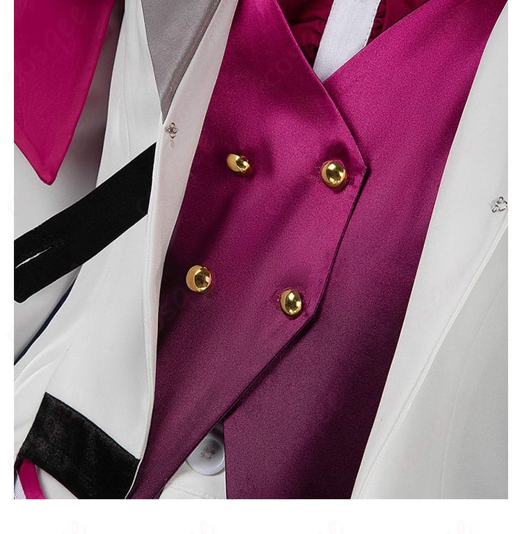 服装門襟装飾細部画像 - 衣装の門襟部分の装飾、精巧に仕立てられたディテールが特徴。