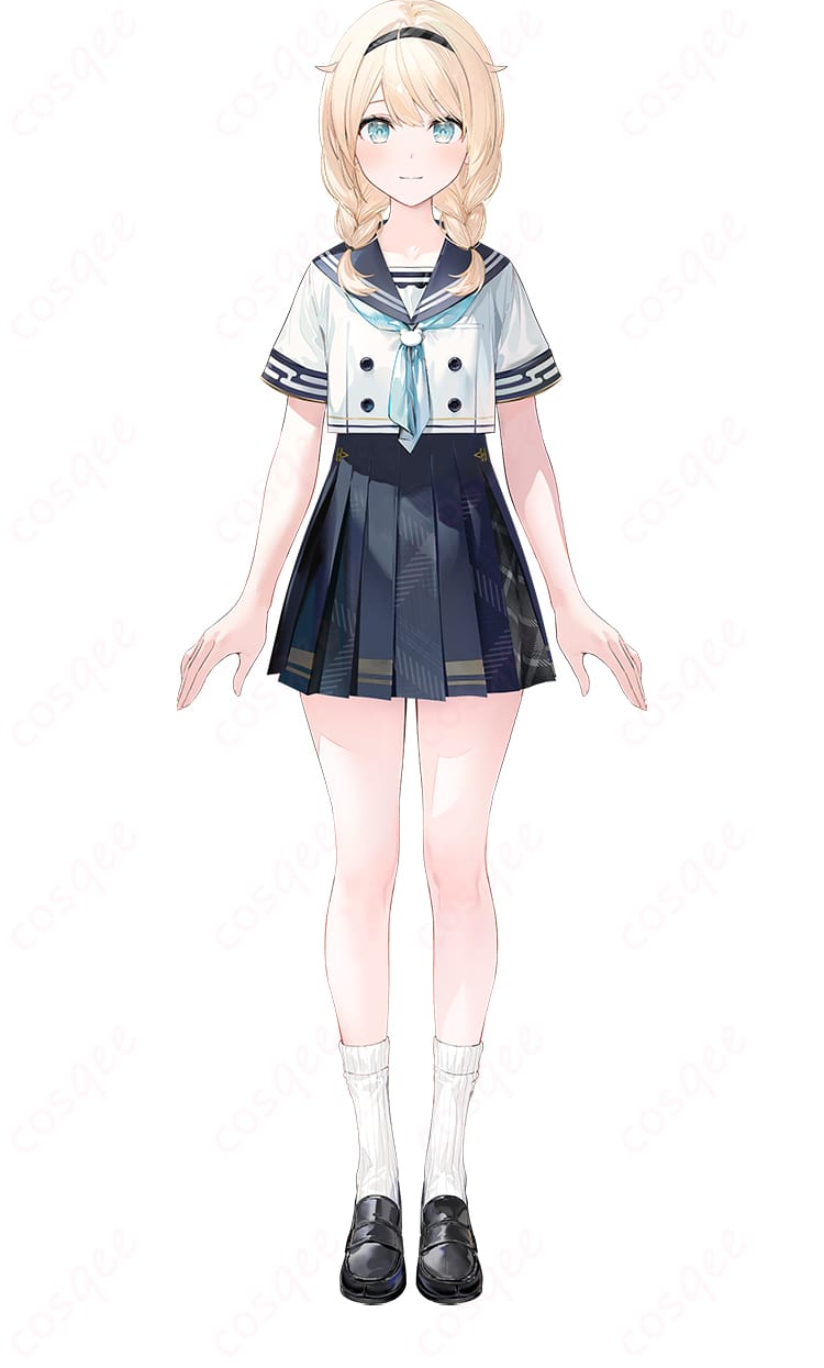 風真いろはの内搭服装を着たキャラクター画像。セーラー服と合わせてコスプレ衣装全体が美しく再現されています。細かいディテールを確認できる一枚