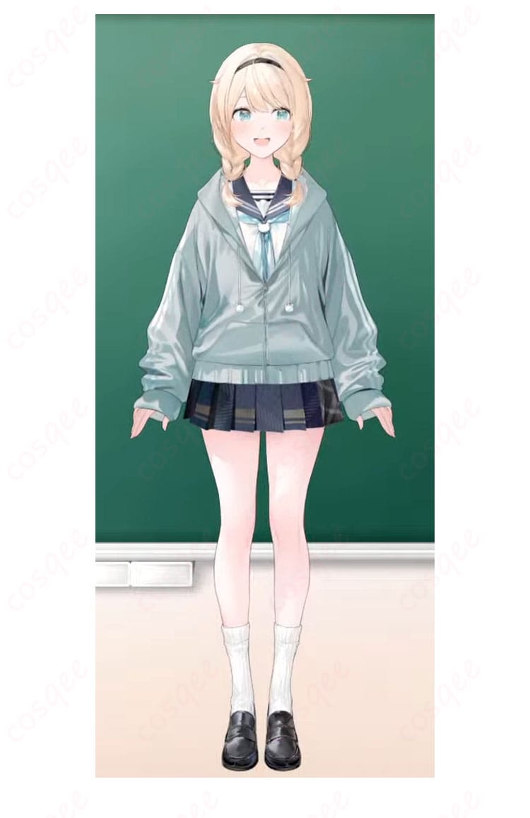 風真いろはのコスプレ衣装を着たキャラクター画像。ホロライブの人気VTuber風真いろはを忠実再現。コスプレ衣装の詳細がわかる一枚。