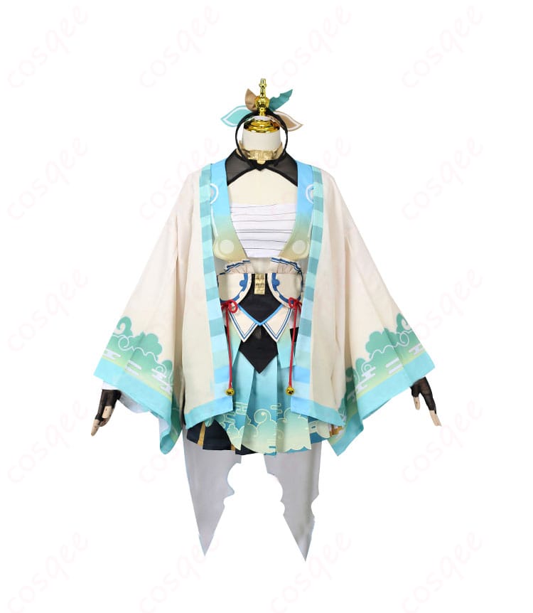 風真いろは 初期衣装 コスプレ衣装の正面画像。ホロライブの風真いろはの初期衣装を忠実に再現したコスプレ衣装、細部までこだわり抜いたデザイン。