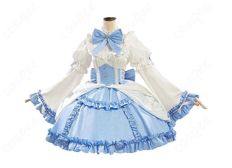 レム ゴシックドレス姿 コスプレ衣装の正面全体写真。細部まで忠実に再現されたデザイン。