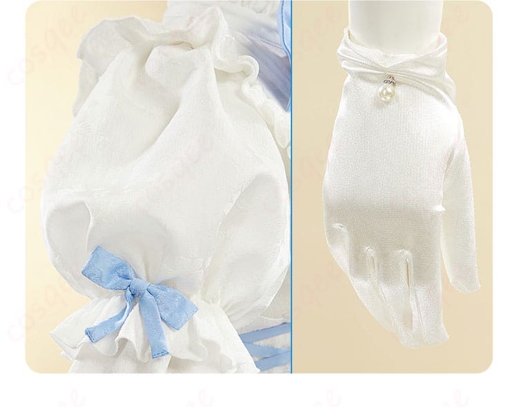 衣袖の装飾と手袋の詳細。レムのキャラクターを引き立てるファッションアイテム。