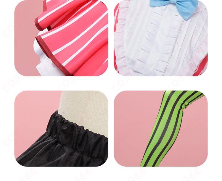 服装装飾の詳細画像 – 井芹仁菜コスプレ衣装の全体的な装飾の詳細。こだわりのデザインが魅力です。