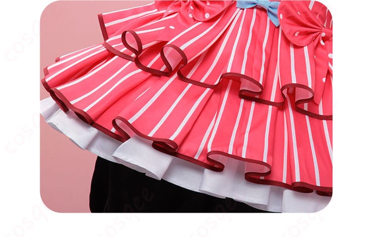 スカート装飾の詳細画像 – 井芹仁菜コスプレ衣装のスカート部分の装飾。華やかで可愛らしいデザイン。