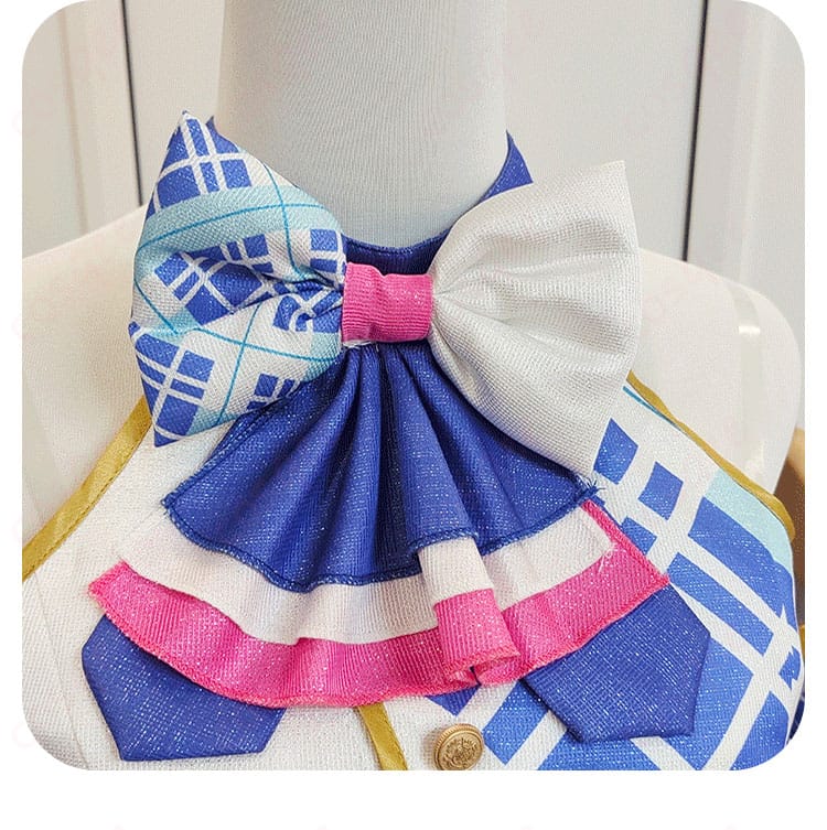 真中らぁら コスプレ衣装 领结装饰细节图 - そらみ♡スマイル ラブリーコーデの特徴的なリボン装飾のクローズアップ