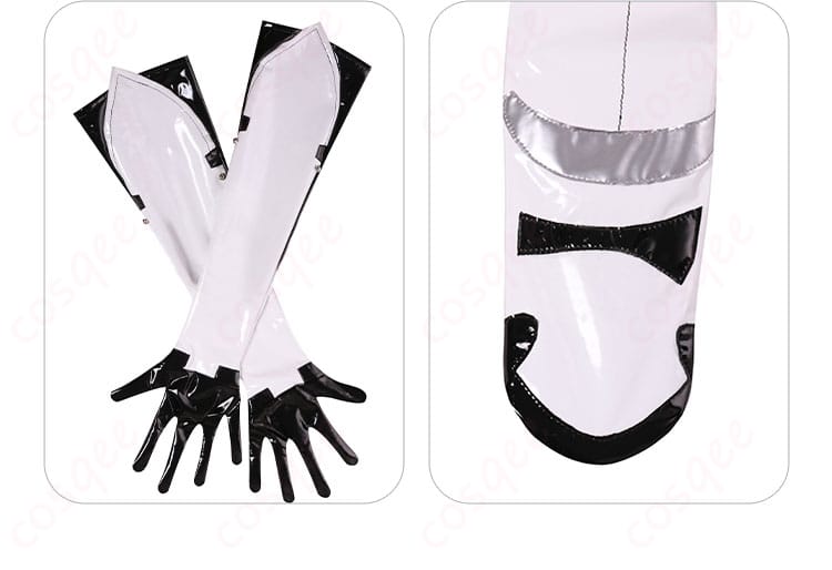 綾波レイ コスプレ衣装の手袋装飾の詳細画像。精緻な仕上がりで細部までこだわり。