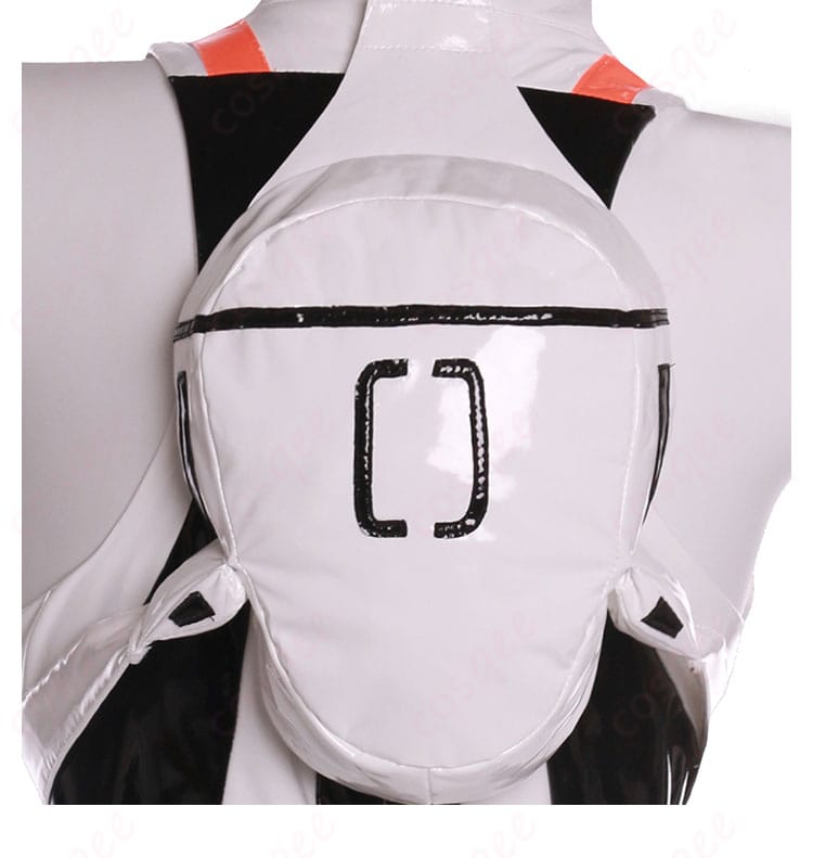 綾波レイ コスプレ衣装の背面装飾の詳細画像。エレガントなディテールでキャラクターの魅力を引き立てます。