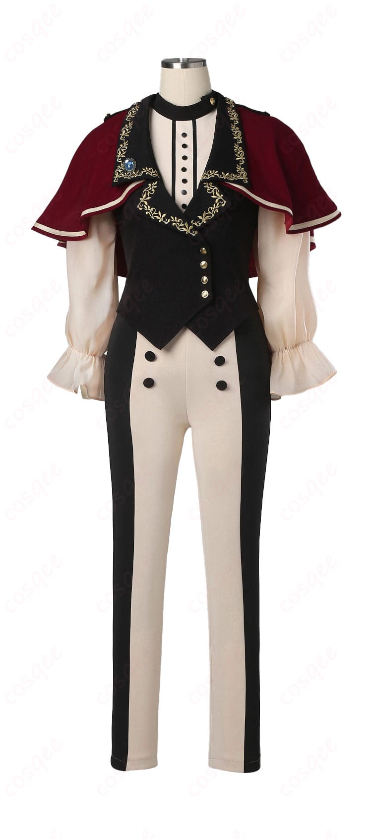 商品正面図。ティモリスのコスプレ衣装の美しいデザインと高再現度を確認できます。