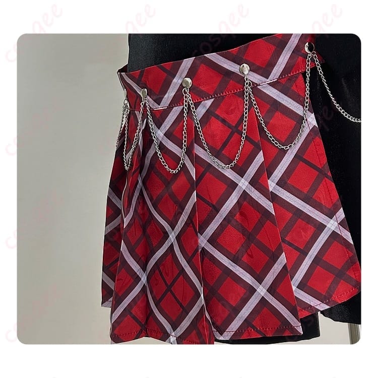 ツイステのリドル・ローズハートに映える英国風コスプレ衣装｜赤黒が際立つ上品セット - 6枚目の画像