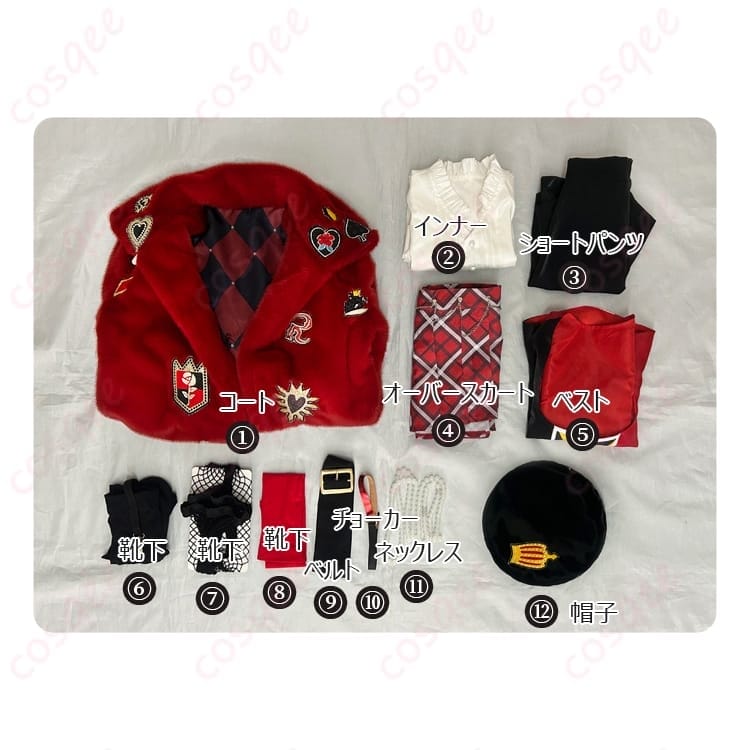 ツイステのリドル・ローズハートに映える英国風コスプレ衣装｜赤黒が際立つ上品セット - 7枚目の画像