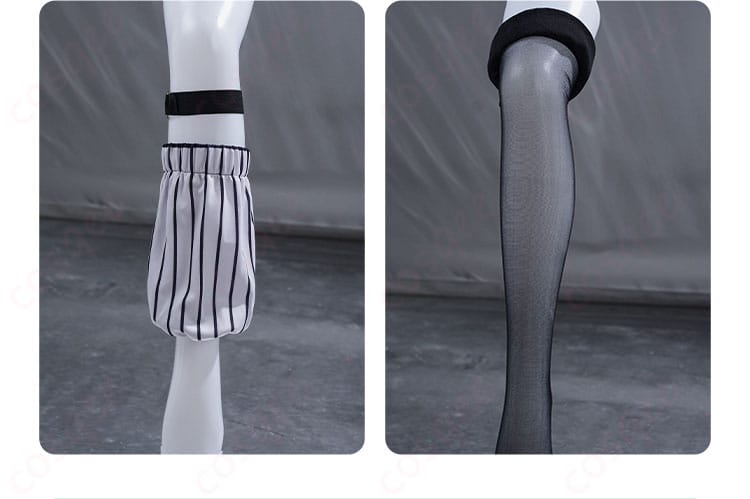 脚部装飾とストッキングの詳細 – 脚部とストッキングの装飾が見やすい拡大画像