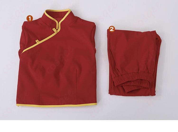 セット内容を展示した画像。銀魂 神楽 チャイナ服 コスプレ衣装の全てのセット内容を確認できます。