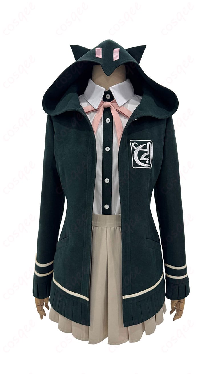 七海千秋 コスプレ衣装 正面フルセット 猫耳パーカー&スカート 高品質制服生地