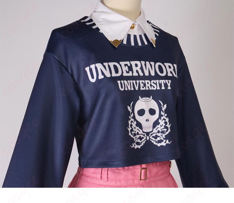 ホロライブ森カリオペ スカート柄・ロゴ装飾クローズアップ 世界観を再現