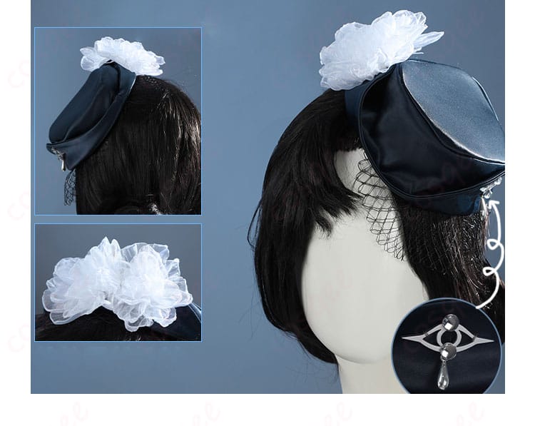 イェレナ コスプレ衣装 帽子ディテール|立体仕上げ飾り付きハット