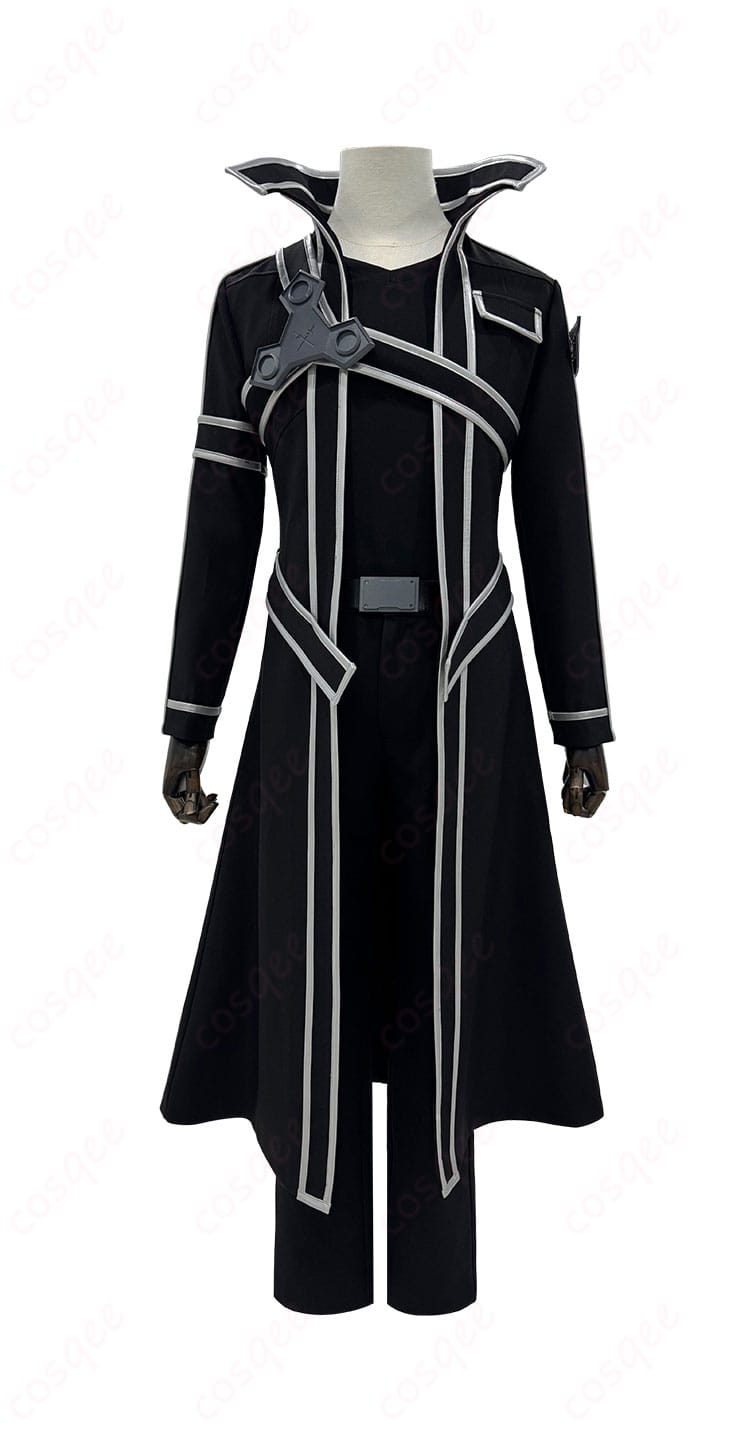 キリト コスプレ衣装 正面図。高再現度のコスプレ衣装が魅力的。詳細なデザインが特徴。