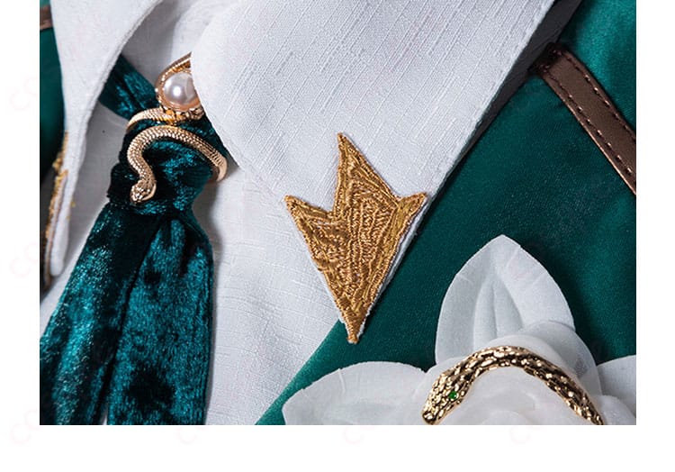 「第五人格」騎士(リチャード・スターリング)コスプレ衣装の襟装飾ディテール。高級感あふれるデザインです。