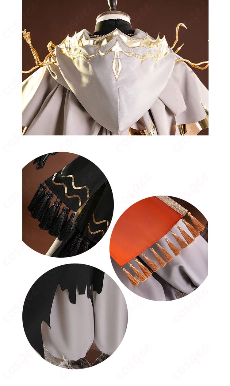 服装のフードと装飾流苏のディテール - フードと装飾流苏の細部を強調した画像