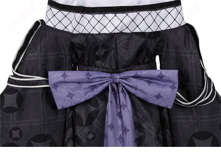 ベスティア・ゼータの着物の背面に施されたリボン装飾。可愛らしさと高級感が見事に調和。